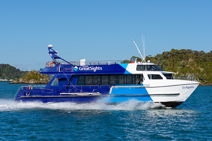 Te Papahu Hole in the Rock with Island Stopover vessel